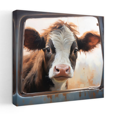 Contemporary Peeking In I With Cow Brown Cow Art