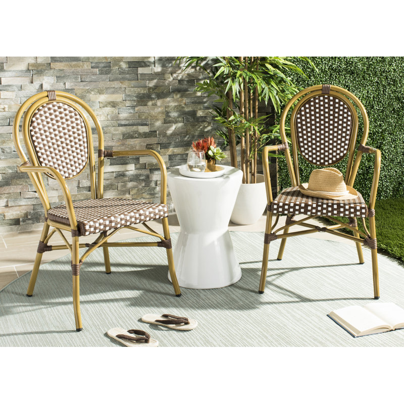Outdoor Moon Lake Stacking Garden Chair, Brown/White