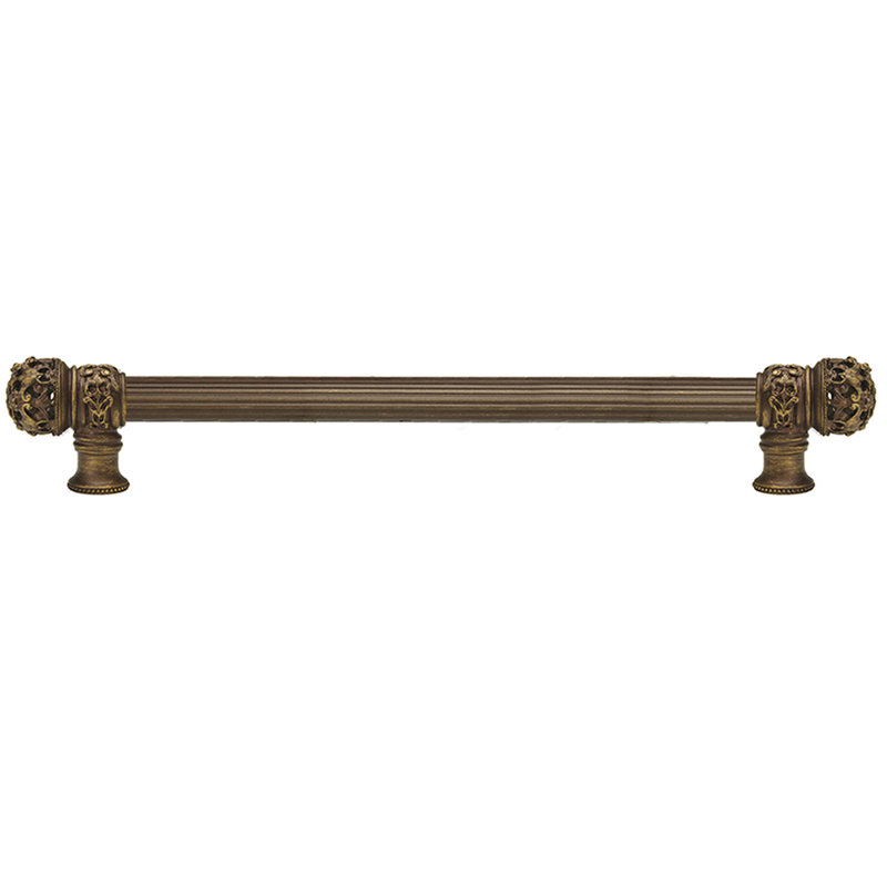 Juliane Grace 18 inches c.c with 5/8 reeded center long pull small finial in Chalice, 18", Antique Brass