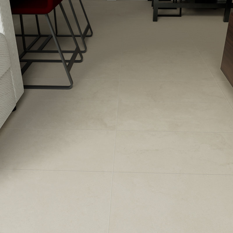 Nebula 12" x 24" Concrete Look Matte Porcelain Tile, Bianco White