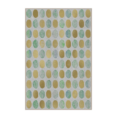 Tapis bleu à pois