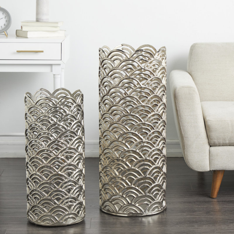 Vase de plancher en faïence Myosha, Argent