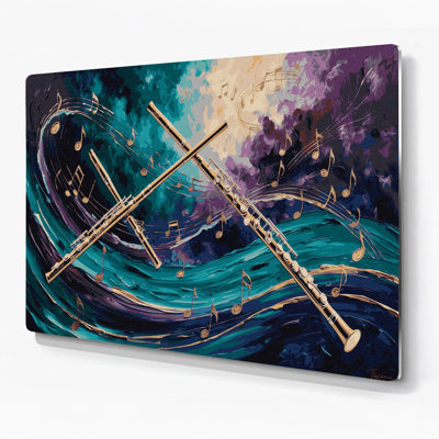 Music Pan Flute Gray Metal Wall Art