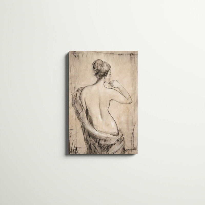 «Neutral Nude Study II», peinture sur toile, H 30 po x l 20 po, Toile tendue