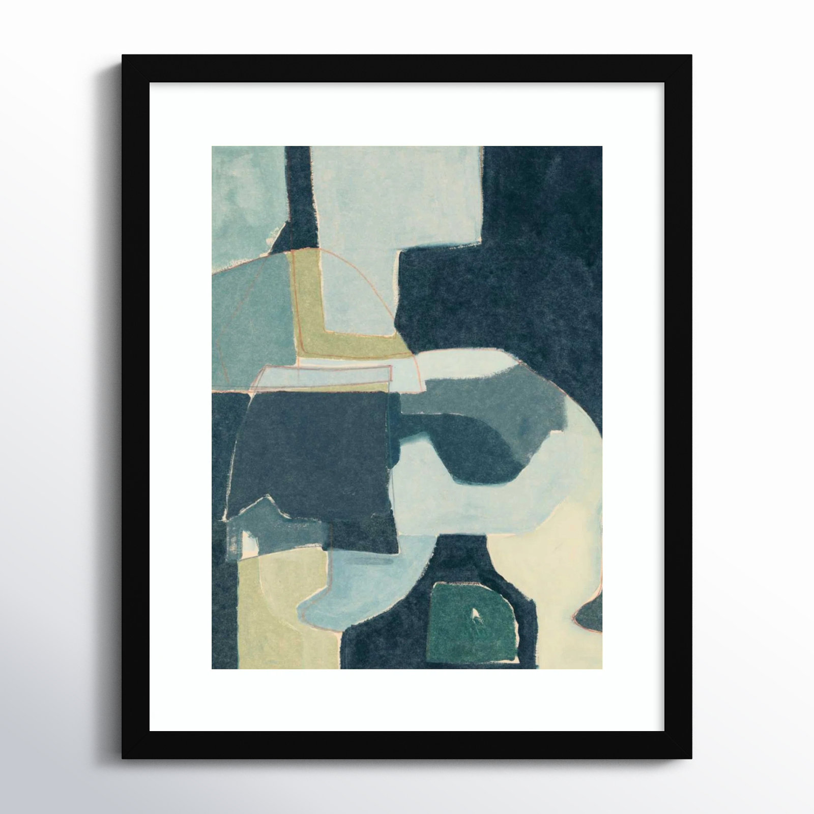 Blue Note III by Rob Delamater, Black Framed, 21" H x 17" W x 1" D