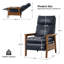 Fauteuil inclinable honorano en cuir végétalien Mid-Century moderne avec structure en bois massif-825487359