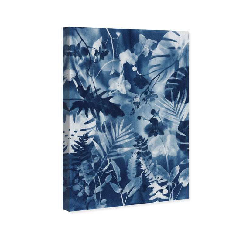 Blue Foliage Print by Oliver Gal, 10"H x 15"W, Gallery Wrapped