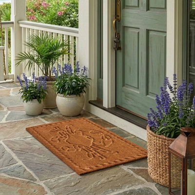 Crab Embossed Outdoor Doormat