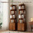 Rotating 5-Tier Wooden Corner Bookshelf with Drawer - Compact Floor Standing Storage (Walnut)-57697046
