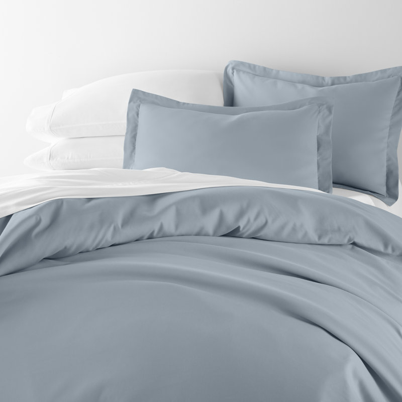 Super Soft Microfiber Duvet Cover Set, Queen Duvet Cover + 2 Shams, Light Blue