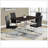 Dining Table, 60" Rectangular, Kitchen, Dining Room, Brown Laminate, Chrome Metal, Contemporary, Modern