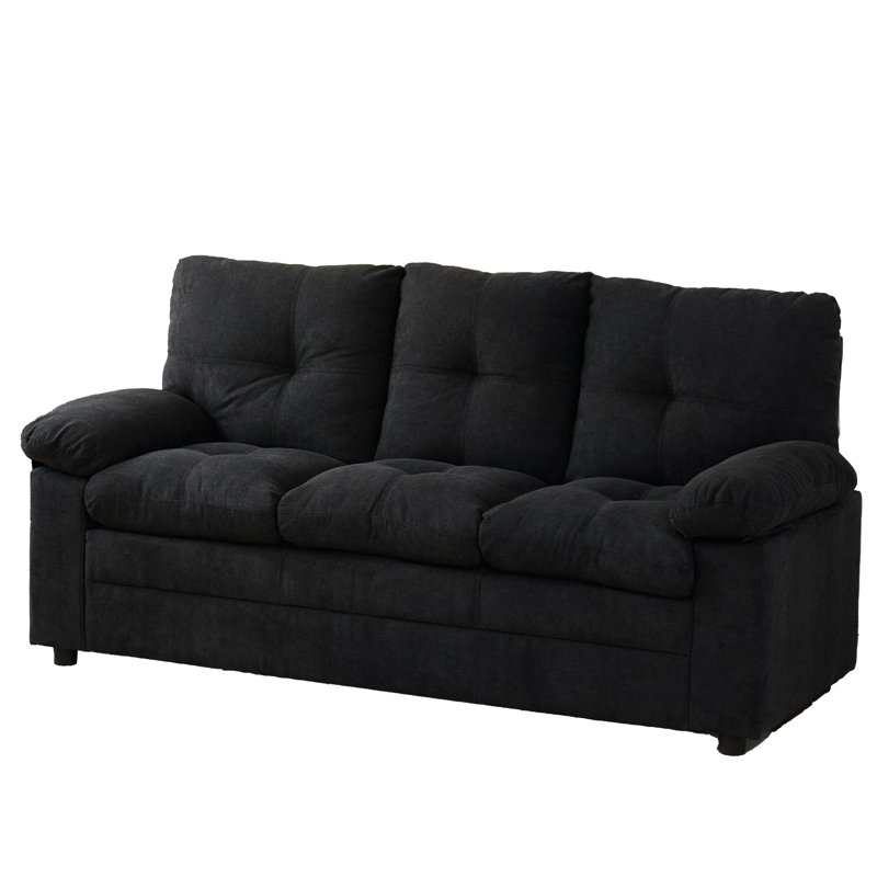 Canapé Markan, Noir, H 36 po x l 75,5 po x P 31 po