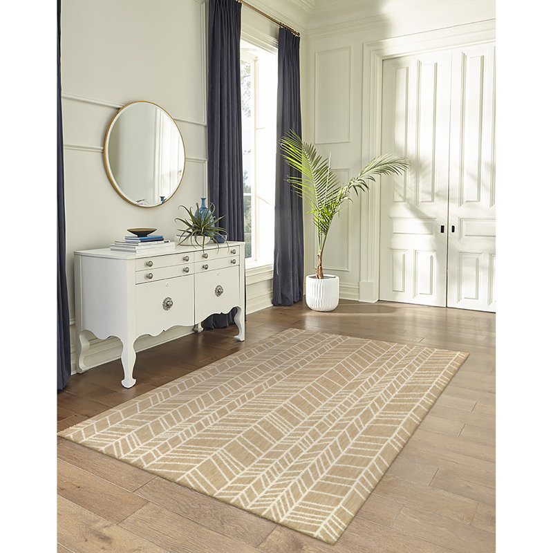 Tapis intérieur / extérieur brun clair Elayla, Rectangle 6 pi 6 po x 9 pi 4 po