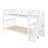 Space-Saving Twin Bunk Bed With Staircase Storage And Guard Rails-366324505