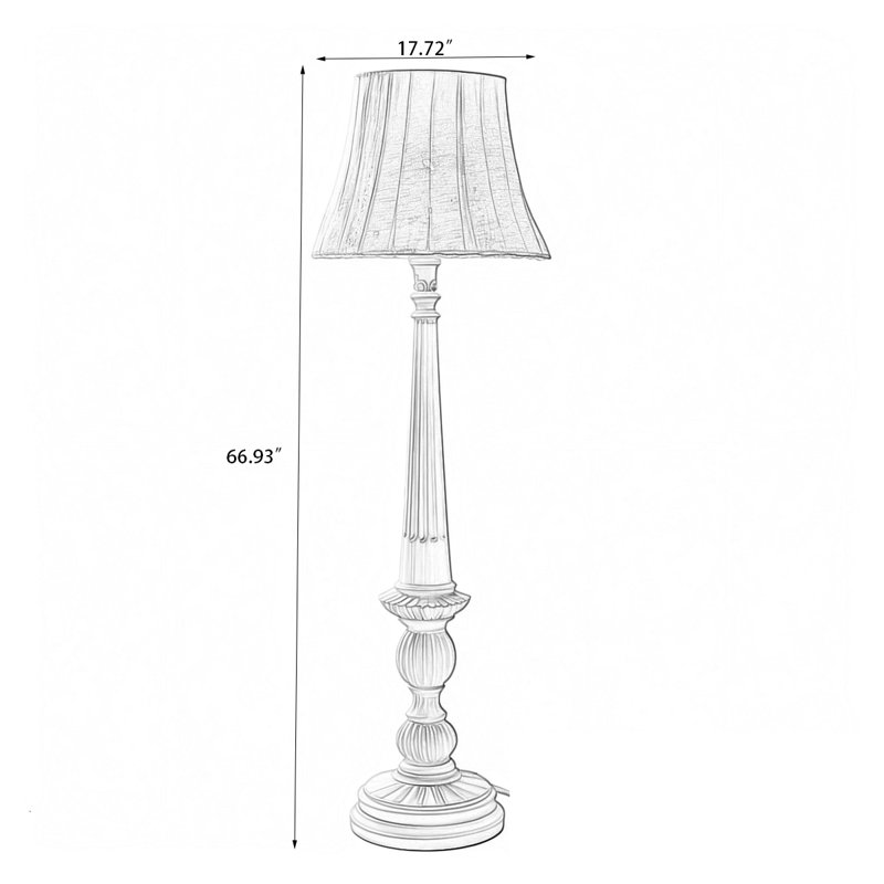 Lampes sur pied en résine blanche et tissu