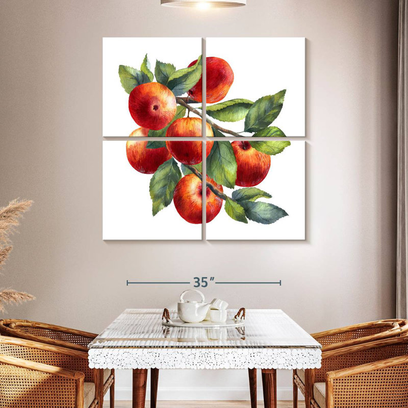 Yarlin Red Apples, 45" H x 45" W