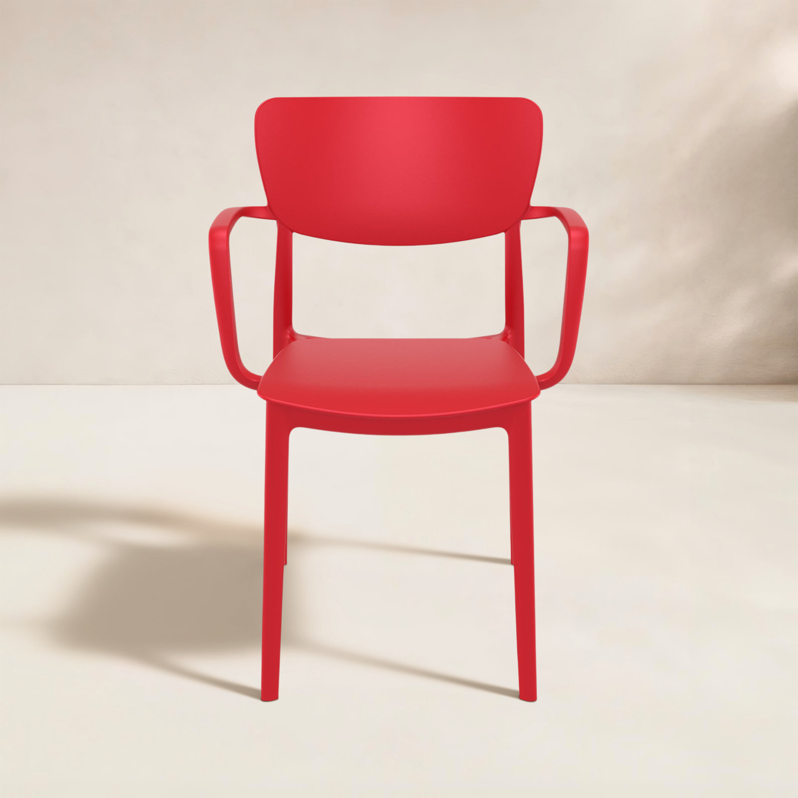 Farrah Stackable Patio Armchair, Red