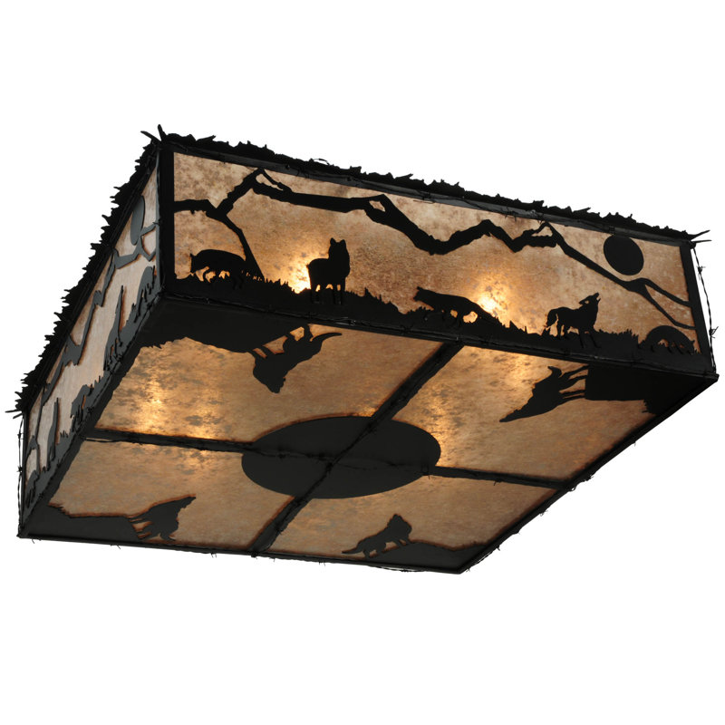 Wolf on the Loose 8 - Light Flush Mount