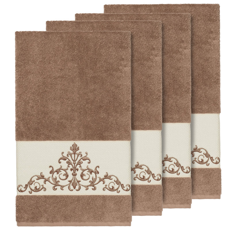 Scarlet Turkish Cotton Midweight Bath Towel, Latte, Bath Towel - 4 Pieces