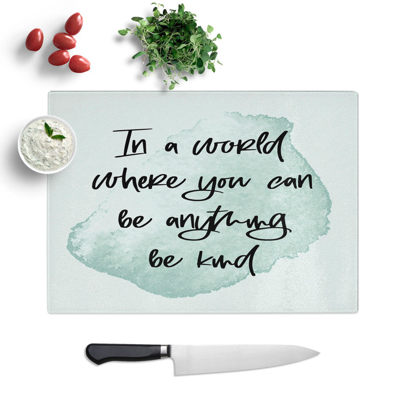 Be Kind Typography Chopping Board, 0.4cm H x 28.5cm W x 39cm L