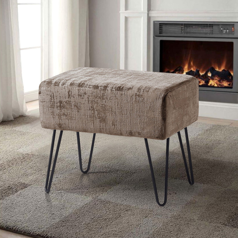 Repose-pieds standard Alegre, Velours taupe simple