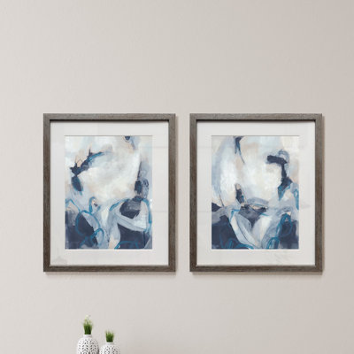 Processus bleu I-ensemble de 2 reproductions d’art encadrées sur papier