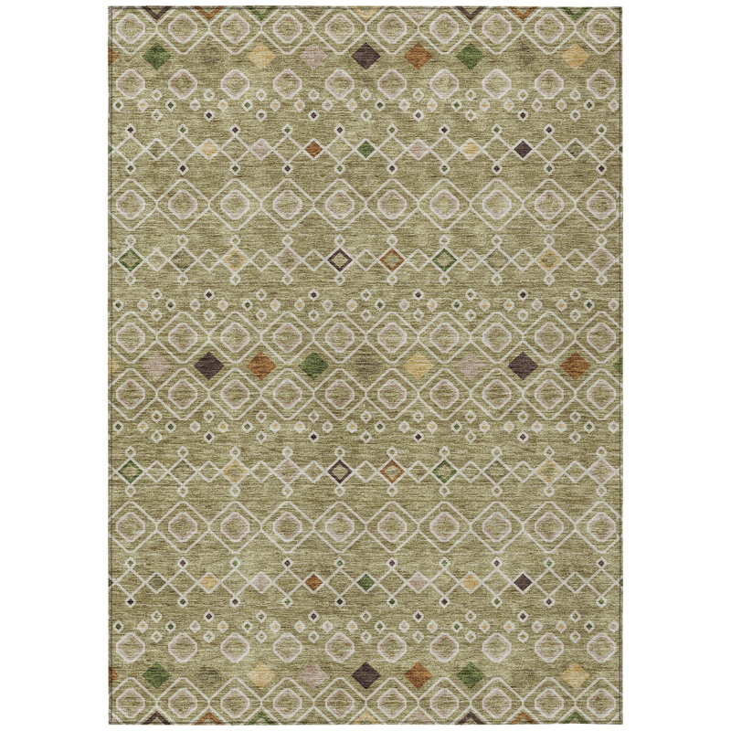 Tapis intérieur / extérieur lavable ivoire et beige 9 pi x 12 pi