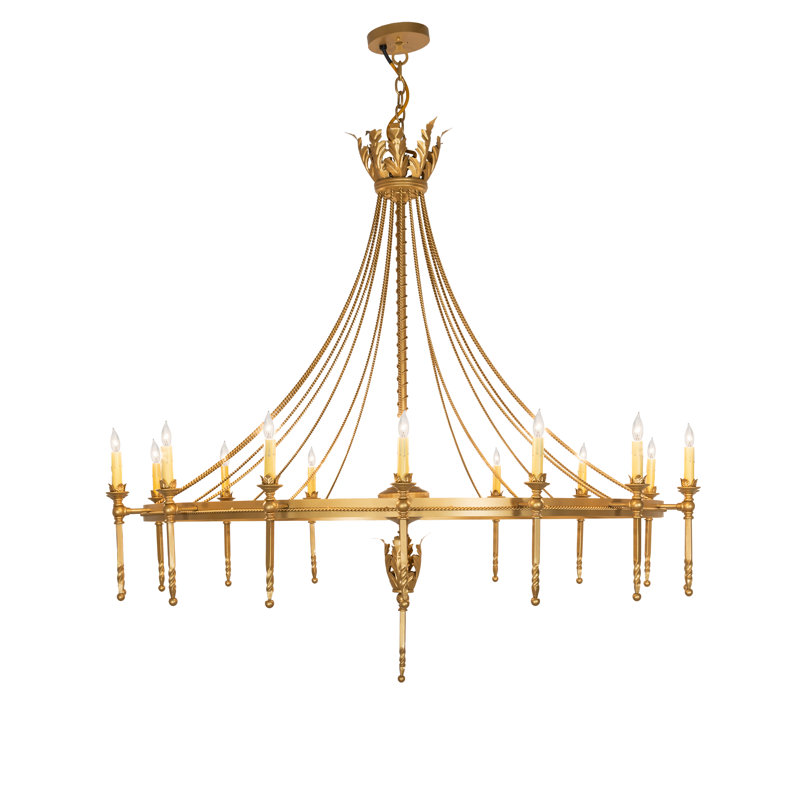 56" Wide Amaury 16 Light Chandelier, 54" H x 56" W x 56" D, Goldtastic, 16