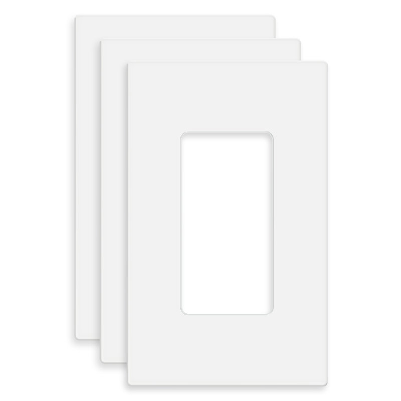 Plaque murale 1 vis sans fil décorative / GFCI - blanc (paquet de 3)