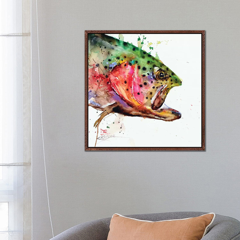 Wild Rainbow by Dean Crouser - Painting on Canvas, Classic Brown Wood Framed, 66.04 cm H x 66.04 cm W