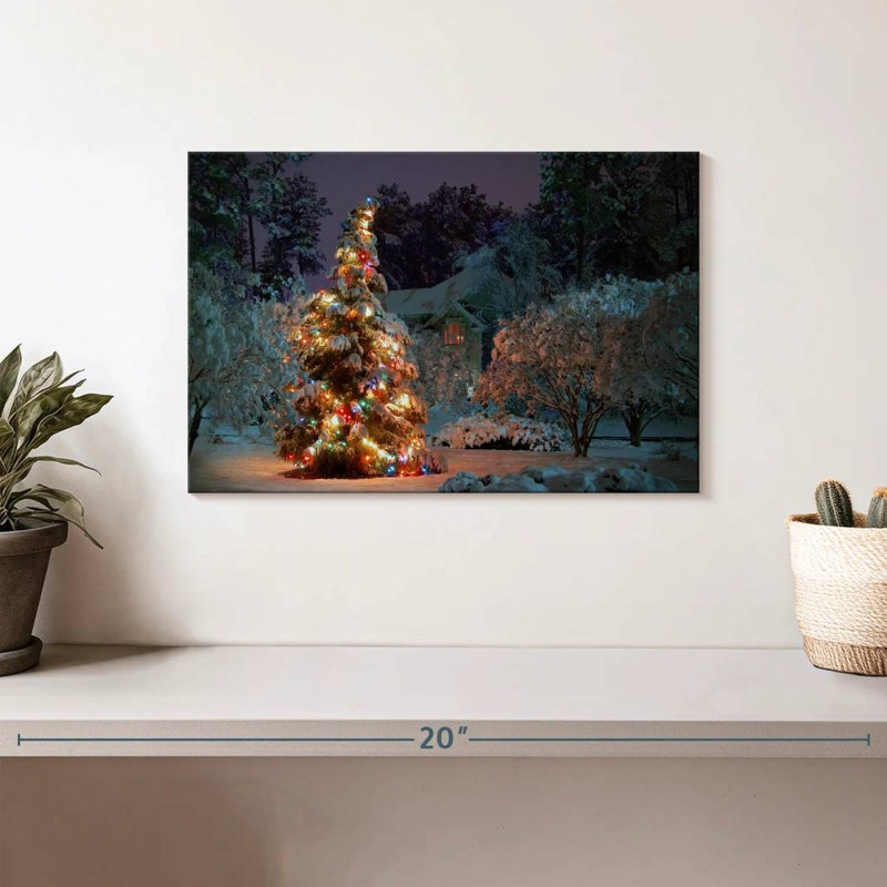 Arbre illuminé, H 8 po x l 12 po