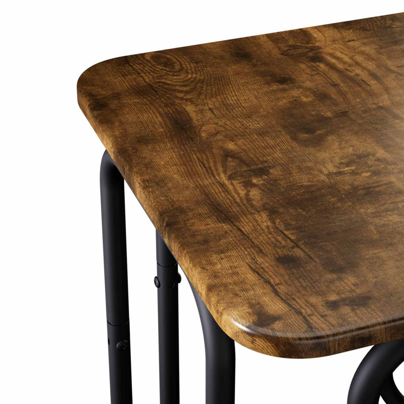 Coffee Table, 45cm H x 40cm W x 40cm D, Smoked Oak / Black, Smoked Oak