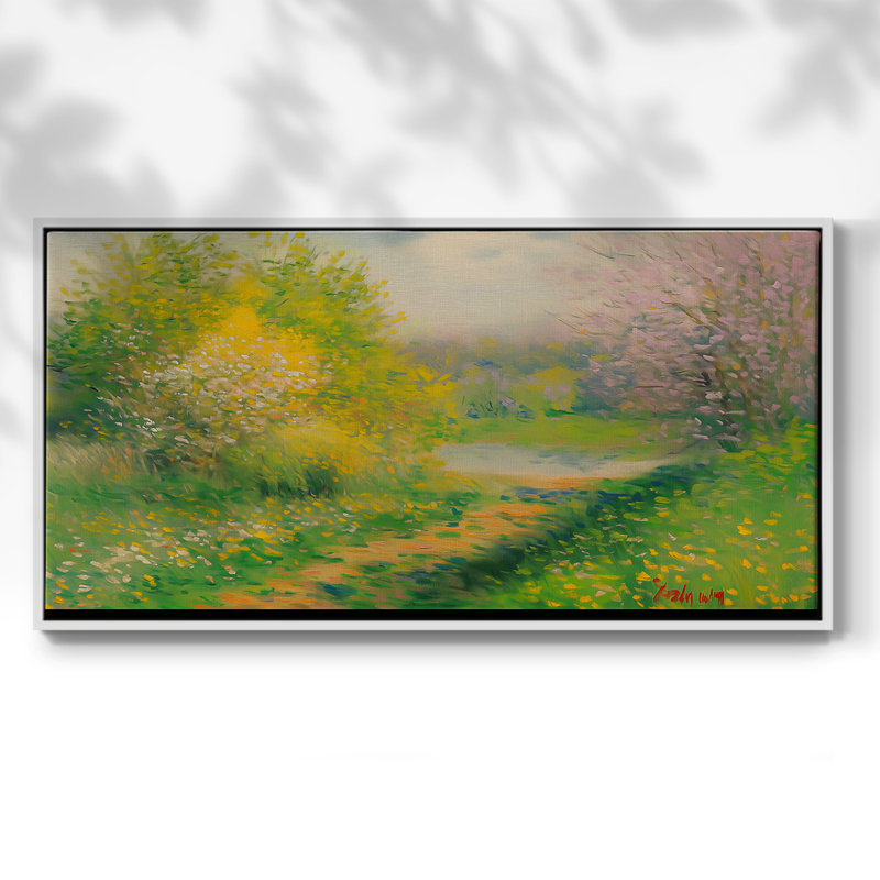 Série paysage - CLX - Toile tendue avec châssis encadré - Prêt à être accroché, H 25 po x l 49 po, Blanc
