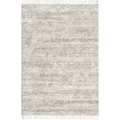 Makenna Solid Shag Area Rug for Living Room Bedroom Dining Room Nursery, Ivory