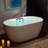 59" Acrylic Freestanding Double-Ended Soaking Bathtub & Deck-Mounted Faucet Set (Drilling Needed) 