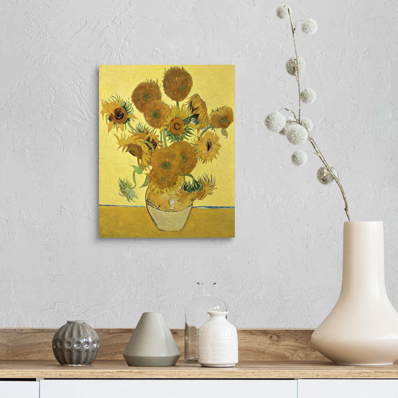 Tournesols, 1888, art mural sur toile, H 11 po x l 14 po x P 1,25 po, Toile tendue
