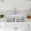 Évier de cuisine double 33 po x l 18 po avec grille en acier inoxydable et crépine
