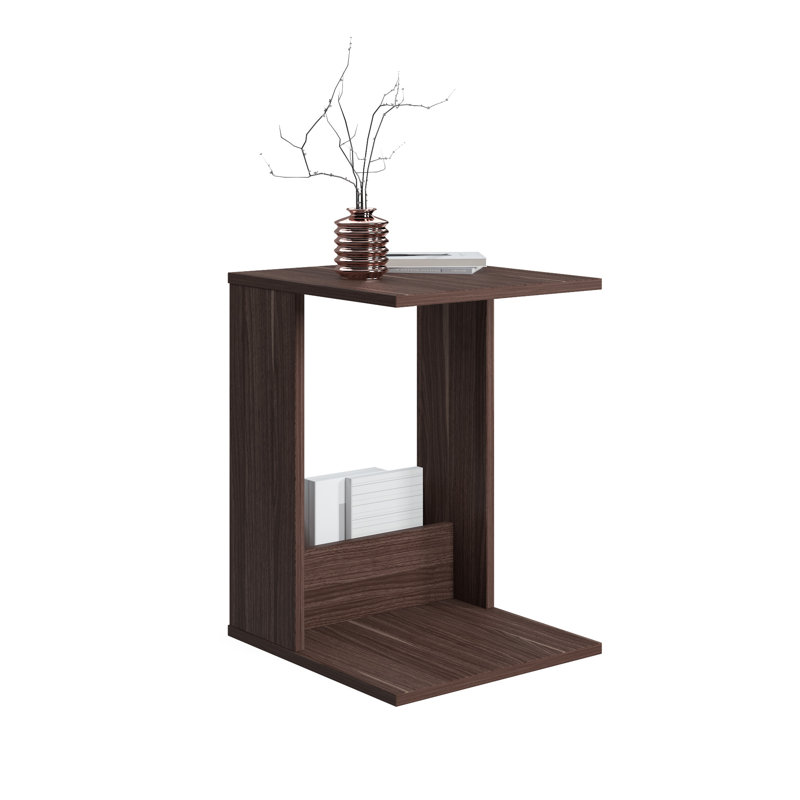 Saly C-Shaped Side Table, Magazine Rack with Storage Shelf, 41 x 45 x 60 cm Laptop Stand
