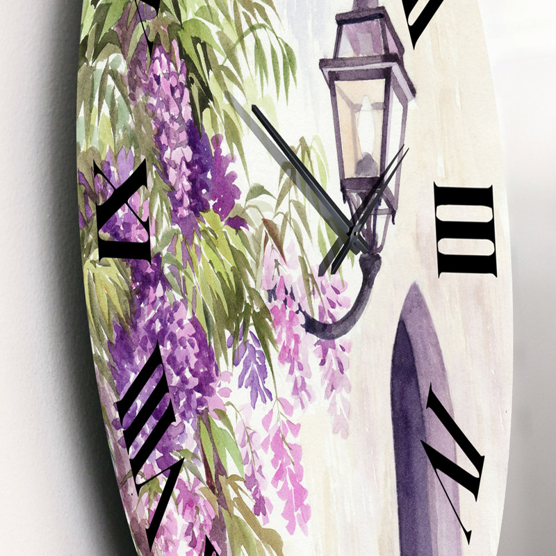 Wisteria and Lantern - Horloge murale traditionnelle, Moyen