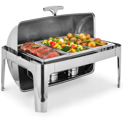 9.5 QT oll Top Chafing Dishes for Buffet,Stainless Steel Catering Chafer with Lids, Buffet Food Warmers for Parties, Events & Weddings