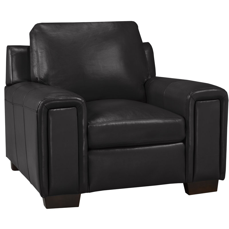Fauteuil Edgmon, Cuir corbeau