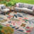 Floral Colorful Design Outdoor Rug Pink/Green/Yellow/Ivory/Multi-1028126749