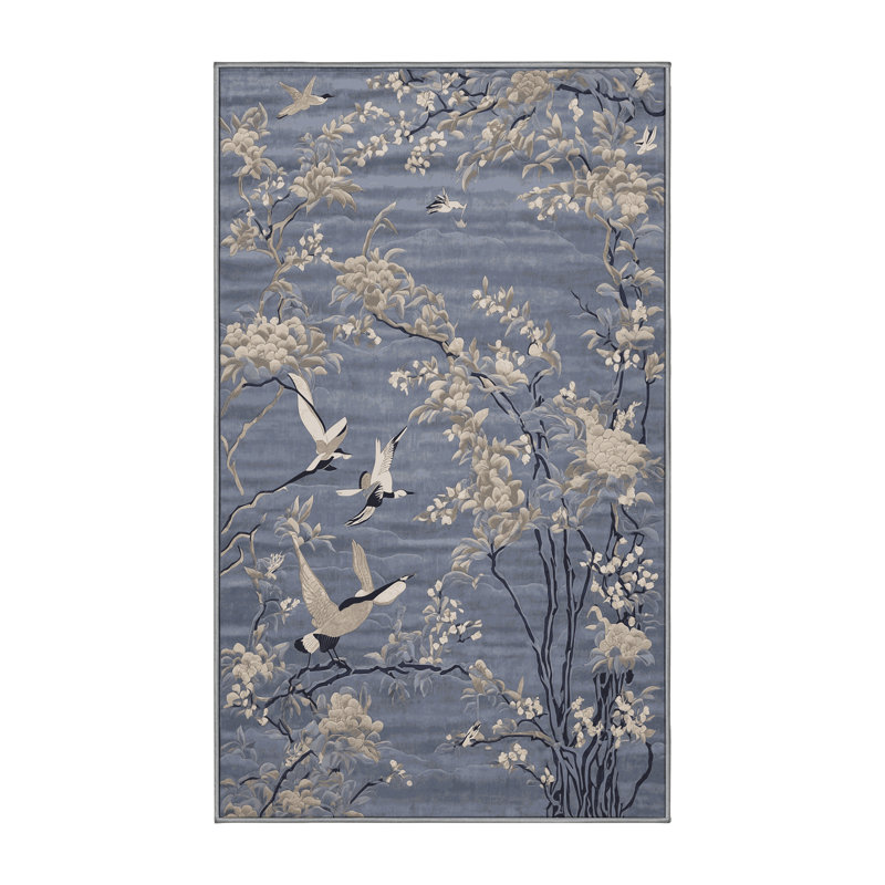 Tapis gris lavable à la machine, Rectangle 7 pi x 9 pi