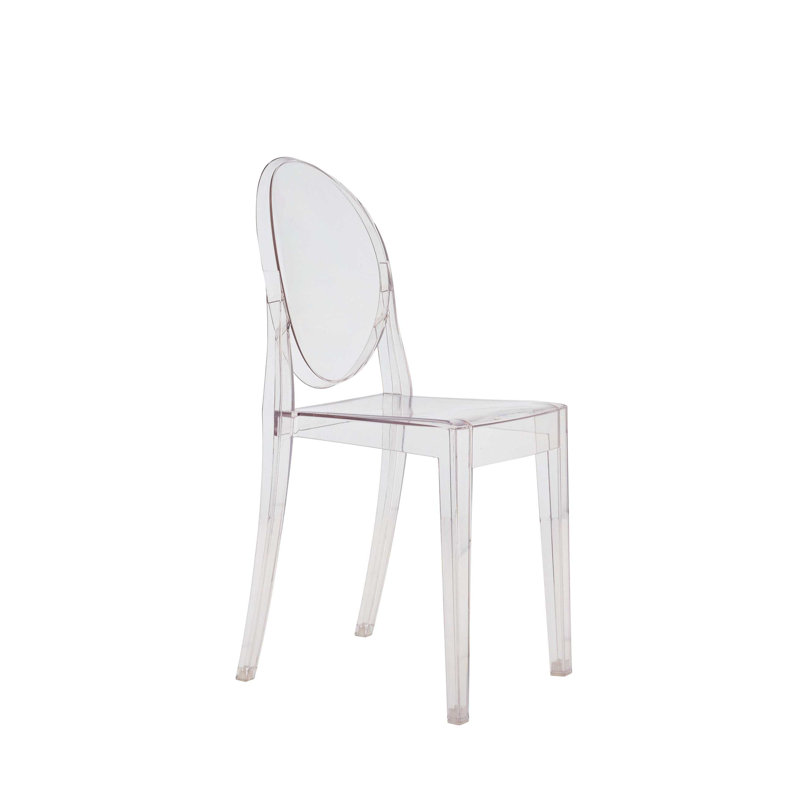 Ghost Outdoor Dining Side Chair, Transparent Crystal Clear