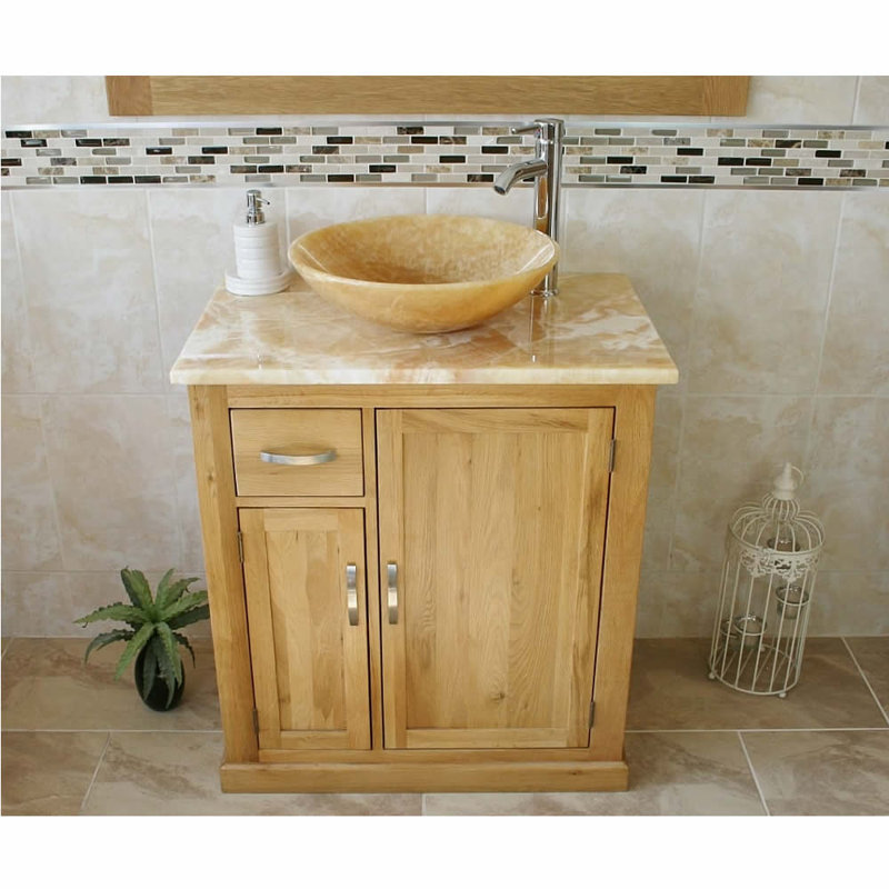 Deberry 750mm Single Bathroom Vanity with Vessel Stone Basin
