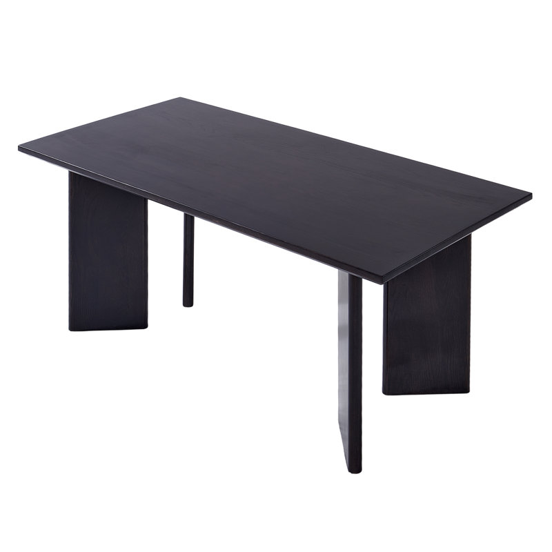 Ensemble de table de salle à manger de 63 po en bois massif 63 po pour 4 à 6 personnes avec plateau de table épais