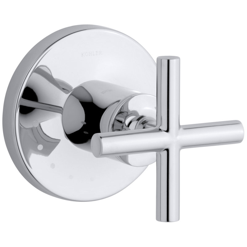 Garniture de robinet avec poignée en croix pour soupape de contrôle de volume Purist, Chrome poli