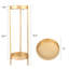 Support à plante moderne pliable en métal 2 étages avec 2 plateaux ronds pour l'intérieur et l'extérieur