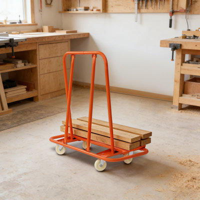 Drywall Cart, Drywall Sheet Carts with 2200 LBS Load Capacity, Heavy Duty Plasterboard Trolley w/ Four Wheels
