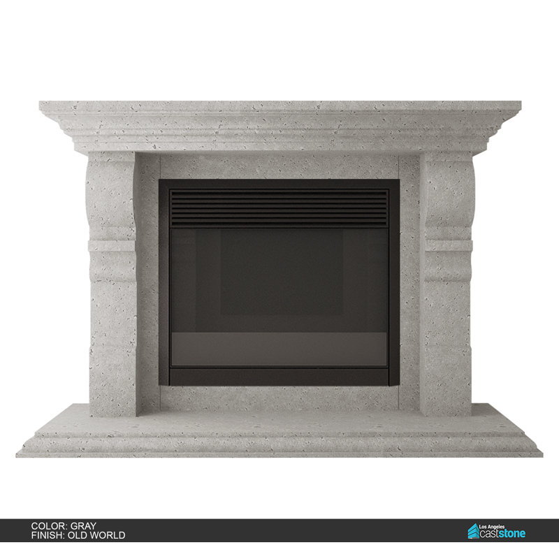 Vana Fireplace Surround, Old World-Gray